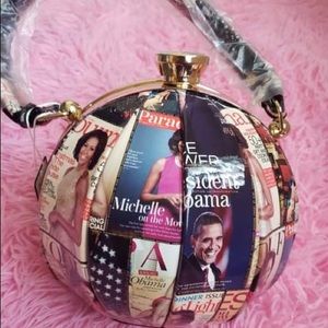 Michelle Obama Magazine Color Print Ball Mini Bag
